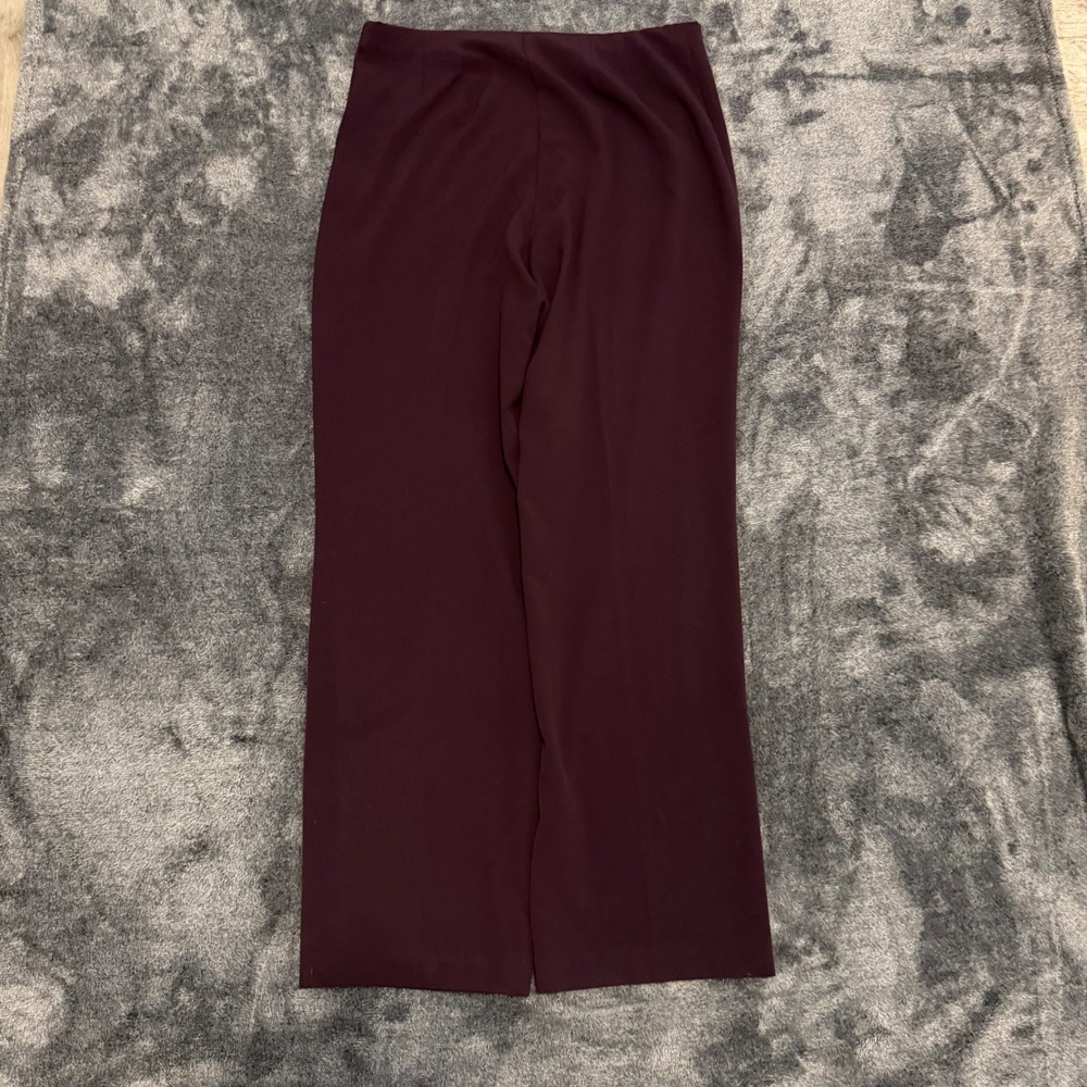 Coldwater Creek Burgundy Plum Wide Leg Stretch Dress Pants Size 10 H27720 - Picture 8 of 8